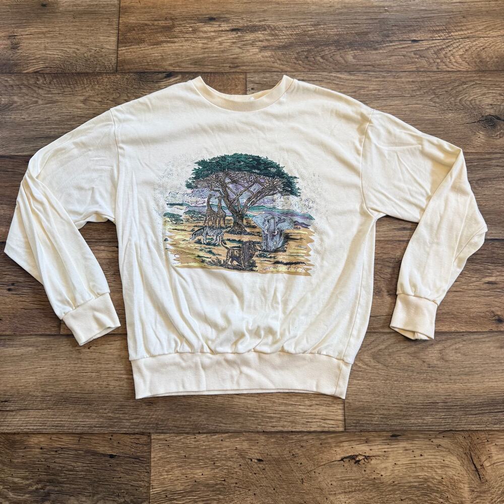 Vintage 80s Nature Wildlife Lightweight Crewneck Sweatshirt